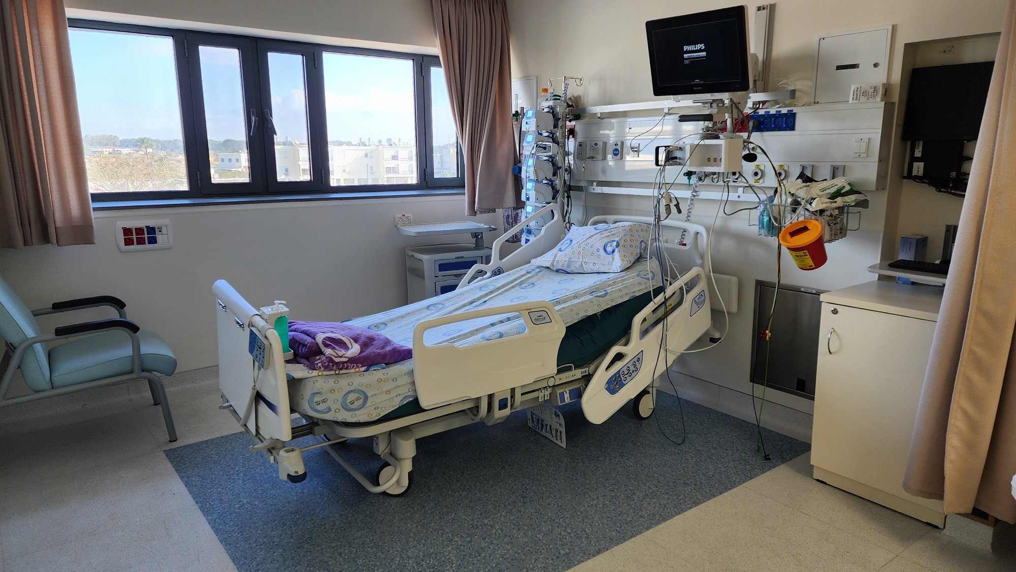 חדר ביחידת טיפול נמרץ לב אחרי שיפוץ